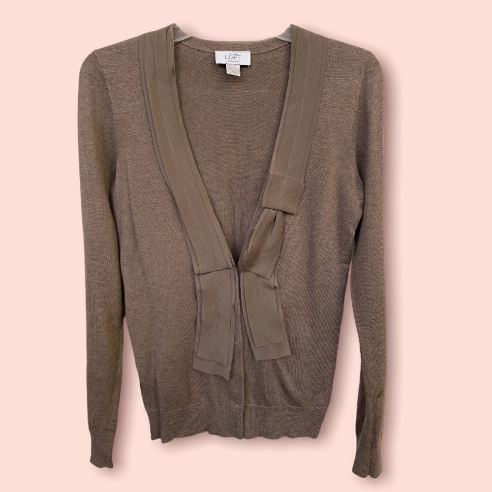 ❤️ LOFT Brown Snap Button Cardigan Size XS ❤️